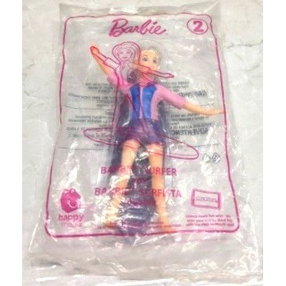 New‎ McDonald's Barbie Surfer Toy Kids 5" Pink Blue 2019 Happy Meal #2 Surfboard